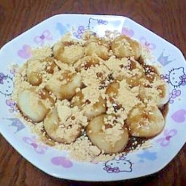 簡単~☆黒蜜きなこの白玉だんご
